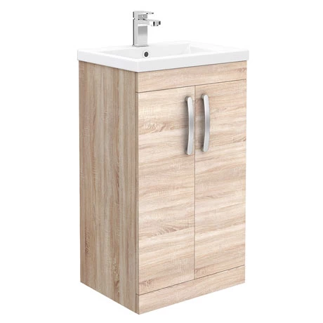 Brooklyn 500mm Natural Oak Vanity Unit - Floor Standing 2 Door Unit 1 Brooklyn 500mm Natural Oak Vanity Unit - Floor Standing 2 Door Unit