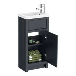 Chatsworth Traditional Graphite Small Vanity - 400mm Wide -Freestanding Vanity Units Shop C400BLK ND2 460