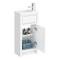 Chatsworth Traditional White Small Vanity - 400mm Wide 8 Chatsworth Traditional White Small Vanity - 400mm Wide -Freestanding Vanity Units Shop C400WHT d1 460