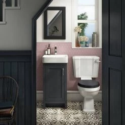 Chatsworth Traditional Graphite Vanity - 425mm Wide -Freestanding Vanity Units Shop C425BLK n d4 460