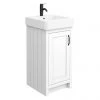 Chatsworth Traditional White Vanity - 425mm Wide with Matt Black Handle