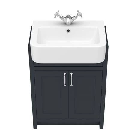 Chatsworth Traditional Graphite Semi-Recessed Vanity - 600mm Wide 4 Chatsworth Traditional Graphite Semi-Recessed Vanity - 600mm Wide - Image 4