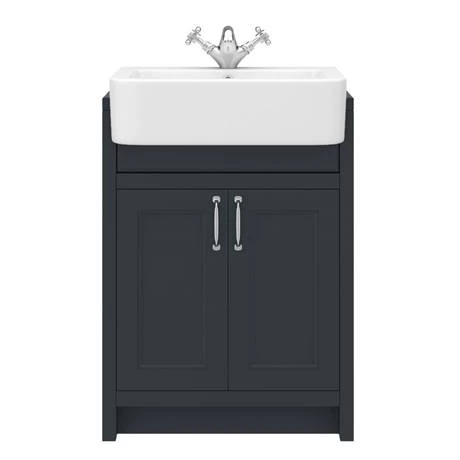 Chatsworth Traditional Graphite Semi-Recessed Vanity - 600mm Wide 5 Chatsworth Traditional Graphite Semi-Recessed Vanity - 600mm Wide - Image 5