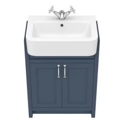 Chatsworth Traditional Blue Semi-Recessed Vanity - 600mm Wide -Freestanding Vanity Units Shop C600SRBLU D3 460