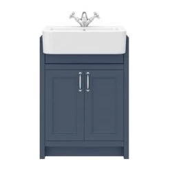 Chatsworth Traditional Blue Semi-Recessed Vanity - 600mm Wide -Freestanding Vanity Units Shop C600SRBLU D4 460