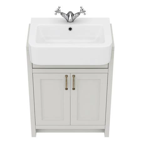 Chatsworth Traditional Grey Semi-Recessed Vanity - 600mm Wide 4 Chatsworth Traditional Grey Semi-Recessed Vanity - 600mm Wide - Image 4