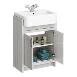 Chatsworth Traditional Grey Semi-Recessed Vanity - 600mm Wide 8 Chatsworth Traditional Grey Semi-Recessed Vanity - 600mm Wide -Freestanding Vanity Units Shop C600SRGRY d2 460