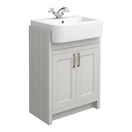 Chatsworth Traditional Grey Semi-Recessed Vanity - 600mm Wide 1 Chatsworth Traditional Grey Semi-Recessed Vanity - 600mm Wide