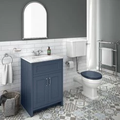 Chatsworth Blue 610mm Vanity with White Marble Basin Top -Freestanding Vanity Units Shop C610BLU WHT n d4 460