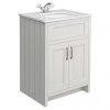 Chatsworth Grey 610mm Vanity with White Marble Basin Top