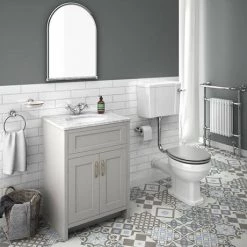 Chatsworth Grey 610mm Vanity with White Marble Basin Top 9 Chatsworth Grey 610mm Vanity with White Marble Basin Top -Freestanding Vanity Units Shop C610GRY WHT n d2 460