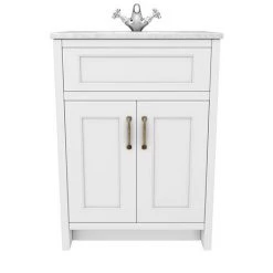 Chatsworth White 610mm Vanity with White Marble Basin Top -Freestanding Vanity Units Shop C610WHT WHT n d2 460