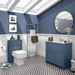 Chatsworth Blue 810mm Vanity with White Marble Basin Top -Freestanding Vanity Units Shop C810BLU WHT n d6 460