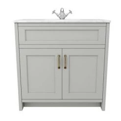 Chatsworth Grey 810mm Vanity with White Marble Basin Top -Freestanding Vanity Units Shop C810GRY WHT n d1 460