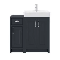 Chatsworth Traditional Graphite 560mm Vanity Sink + 300mm Cupboard Unit -Freestanding Vanity Units Shop C825BLK n d6 460
