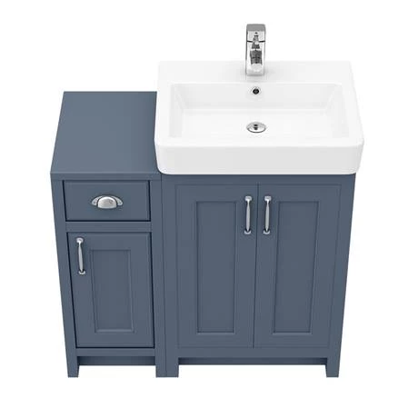 Chatsworth Traditional Blue 560mm Vanity Sink + 300mm Cupboard Unit 6 Chatsworth Traditional Blue 560mm Vanity Sink + 300mm Cupboard Unit - Image 6