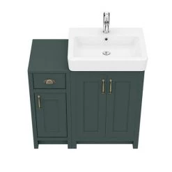 Chatsworth Traditional Green 560mm Vanity Sink + 300mm Cupboard Unit -Freestanding Vanity Units Shop C825GRN d5 460