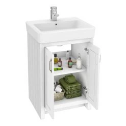 Chatsworth Traditional White 560mm Vanity Sink + 300mm Cupboard Unit 10 Chatsworth Traditional White 560mm Vanity Sink + 300mm Cupboard Unit -Freestanding Vanity Units Shop C825WHT d5 460