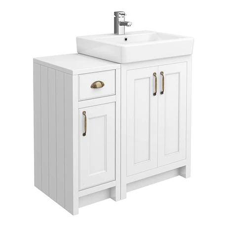 Chatsworth Traditional White 560mm Vanity Sink + 300mm Cupboard Unit 1 Chatsworth Traditional White 560mm Vanity Sink + 300mm Cupboard Unit