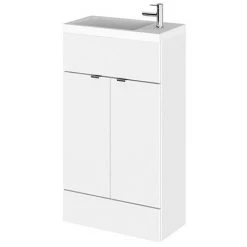 Hudson Reed Fusion Gloss White 505x260mm Compact Vanity Unit & Basin