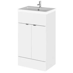 Hudson Reed Fusion Gloss White 505x360mm Vanity Unit & Basin