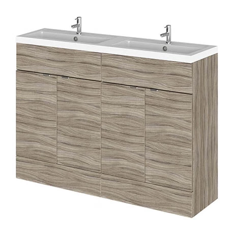 Hudson Reed Fusion 1200mm Driftwood Full Depth Floorstanding Unit & Double Basin 1 Hudson Reed Fusion 1200mm Driftwood Full Depth Floorstanding Unit & Double Basin
