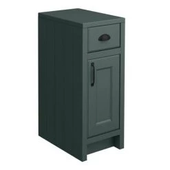 Chatsworth Traditional Green Double Basin Vanity + Cupboard Combination Unit with Matt Black Handles -Freestanding Vanity Units Shop CGRN142PKMB d3 460