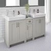 Chatsworth Traditional Grey Double Basin Vanity + Cupboard Combination Unit