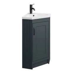 Chatsworth Traditional Graphite Corner Vanity Unit with Matt Black Handle -Freestanding Vanity Units Shop CHATCRNBLKMB d3 460