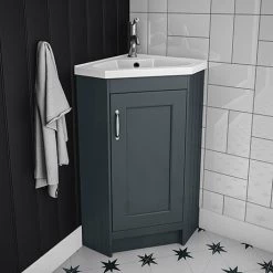 Chatsworth Traditional Graphite Corner Vanity Unit