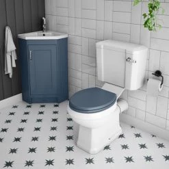 Chatsworth Traditional Blue Corner Vanity Unit -Freestanding Vanity Units Shop CHATCRNBLU D3 460