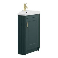 Chatsworth Traditional Green Corner Vanity Unit -Freestanding Vanity Units Shop CHATCRNGRN d3 460