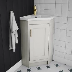 Chatsworth Traditional Grey Corner Vanity Unit