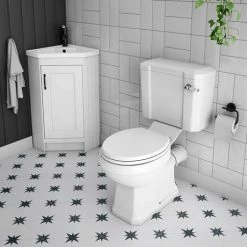 Chatsworth Traditional White Corner Vanity Unit with Matt Black Handle 6 Chatsworth Traditional White Corner Vanity Unit with Matt Black Handle -Freestanding Vanity Units Shop CHATCRNWHTMB d2 460