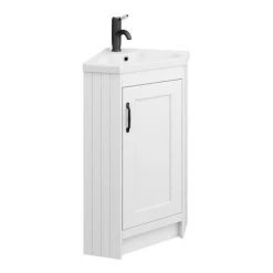 Chatsworth Traditional White Corner Vanity Unit with Matt Black Handle 7 Chatsworth Traditional White Corner Vanity Unit with Matt Black Handle -Freestanding Vanity Units Shop CHATCRNWHTMB d3 460