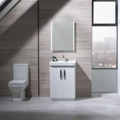 Tavistock Compass 600mm Freestanding Unit & Basin - Gloss White -Freestanding Vanity Units Shop COMP FS GW D3 460