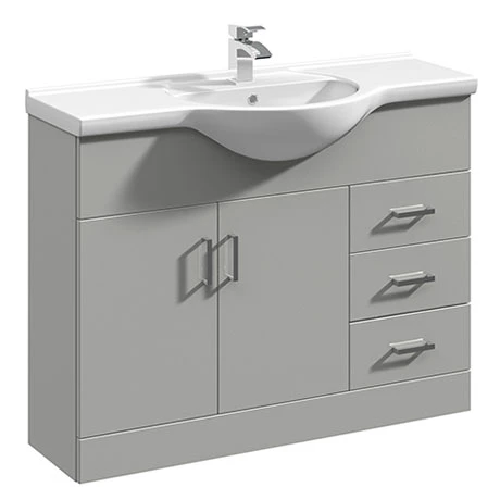 Cove Light Grey 1050mm Large Vanity Unit 1 Cove Light Grey 1050mm Large Vanity Unit