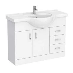 Cove White 1050mm Large Vanity Unit