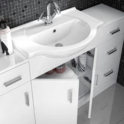 Cove White 850mm Vanity Unit -Freestanding Vanity Units Shop Cove White 850mm Vanity Unit d1 460