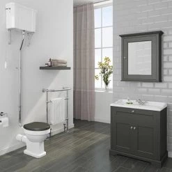 Old London Traditional Vanity Unit (800mm Wide - Charcoal) -Freestanding Vanity Units Shop DA800 CH detail1 460