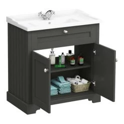 Old London Traditional Vanity Unit (800mm Wide - Charcoal) -Freestanding Vanity Units Shop DA800 CH detail4 460