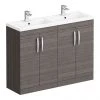 Brooklyn 1205mm Grey Avola Double Basin Vanity Unit