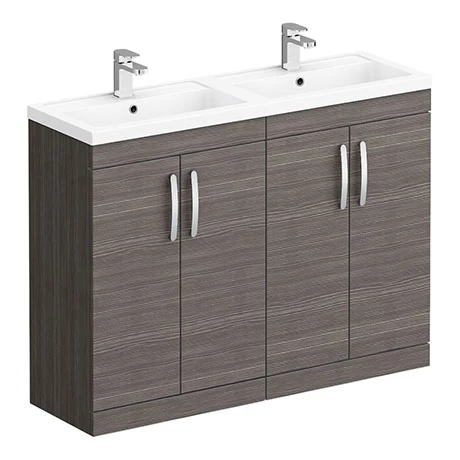 Brooklyn 1205mm Grey Avola Double Basin Vanity Unit 1 Brooklyn 1205mm Grey Avola Double Basin Vanity Unit
