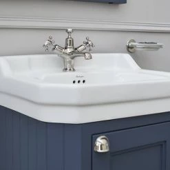 Burlington Edwardian 560mm Basin & Blue Freestanding Cloakroom Vanity Unit -Freestanding Vanity Units Shop FC12BB4 D3 460