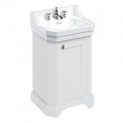 Burlington Edwardian 560mm Matt White Freestanding Cloakroom Vanity Unit & Basin
