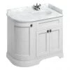 Burlington Floor Standing Corner Vanity Unit - Matt White - Right Hand 1000mm with Worktop