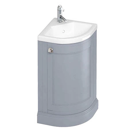 Burlington Floor Standing Corner Vanity Unit - Classic Grey - 430mm Wide 1 Burlington Floor Standing Corner Vanity Unit - Classic Grey - 430mm Wide