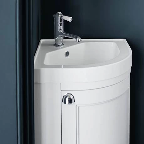 Burlington Floor Standing Corner Vanity Unit - Classic Grey - 430mm Wide 2 Burlington Floor Standing Corner Vanity Unit - Classic Grey - 430mm Wide - Image 2