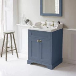Burlington 65 2-Door Vanity Unit & Classic Basin - Blue -Freestanding Vanity Units Shop FF8B B15 1TH D4 460