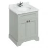 Burlington 65 2-Door Vanity Unit & Minerva Worktop with Basin - Dark Olive